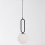 Koule - NV 9191202 Závěsné svítidlo GRUS matný černý kov opálové sklo E27 1x12W 230V IP20 bez žárovky - NOVA LUCE - foto 3