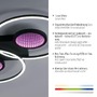 Kruhová - LD 15160-18 TUNEL LED stropní svítidlo černé s RGB efekty, CCT stmívatelné s dálkovým ovládáním RGB+3000-6500K - LEUCHTEN DIREKT / JUST LIGHT - foto 3