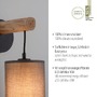 Dekorativní - LD 15781-29 GREEN TRIB LED nástěnné svítidlo přírodní dřevo 1 ramenné látkové stínidlo venkovský design do interiéru - LEUCHTEN DIREKT / JUST LIGHT - foto 3
