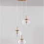 Vícečetná - NV 9236755 Závěsné svítidlo MAEVE čiré sklo bílý kabel mosazný zlatý kov E27 3x12W 230V IP20 bez žárovky - NOVA LUCE - foto 3