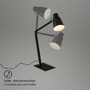 Stolní lampy pracovní - BRILO 7467015 Stolní lampa, 43 cm, 1x E27, max. 10W, černá - BRILONER - foto 3