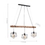 Vícečetná - LD 15514-18 EDGAR Závěsné svítidlo moderní dřevo, černá, 3-ramenné, drátěné tělo, E27 patice - LEUCHTEN DIREKT / JUST LIGHT - foto 3