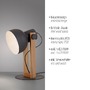 Stolní lampy dekorační - LD 15746-18 CUP 2.0 stolní lampa černá dřevo z akácie nastavitelná výška industriální - JUST LIGHT - foto 3