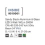 Zápichy - NV 9010001 Venkovní svítidlo s bodcem INSIDE černý hliník a sklo LED 3W 3000K 220-240V 24st. IP65 - NOVA LUCE - foto 3