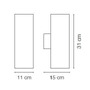 Nástěnná - ILUX 163611 Venkovní nástěnné svítidlo Ideal Lux Gun AP2 big coffee 163611 hnědé 31cm IP54 - IDEALLUX - foto 3