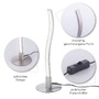 Stolní lampy dekorační - LD 15128-55 WAVE LED stolní lampa v designu vlny s barvou oceli teplá bílá vč. šňurového vypínače 3000K - LEUCHTEN DIREKT / JUST LIGHT - foto 3