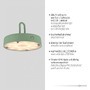 Na stůl - LD 19304-43 AKUBA LED stolní lampa průměr 36cm zelená na baterie USB IP44 stmívatelné dotykem 2700K - JUST LIGHT - foto 3