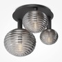 Dekorativní - M MOD268CL-03B Stropní svítidlo Reels E14 3x40W černý kov kouřové sklo - MAYTONI - foto 3