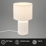 Stolní lampy dekorační - BRILO 7539016 Ino stolní lampička, látkové stínidlo, keramický podstavec, 22x37,5 cm (DxH), bílé - BRILO - foto 3