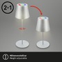 Stolní lampy dekorační - BRILO 7507014 Kiki stolní lampička bezdrátová, dotykový vypínač, pestrobarevné RGB+W světlo, nastavitelná výška, matný chrom - BRILO - foto 3