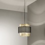 Dekorativní - FAN I-LOUNGE-S35 Závěsné svítidlo Lounge zlatá + černá konstrukce, 1 x E27, pr. 35 x 200 cm - FANEUROPE - foto 3