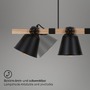 Podélná - BRILO 4406-045 Závěsné svítidlo, 85 cm, max. 40 W, černá-dřevo - BRILO - foto 3