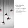Vícečetná - LD 15426-18 ZEA LED závěsné svítidlo černé 8 ramenné kouřové sklo moderní do interiéru - LEUCHTEN DIREKT / JUST LIGHT - foto 3