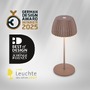 Stolní lampy dekorační - BRILO 7552010 Nabíjecí stolní lampa Riffle Mini - 20 cm, 1,5W, 150lm, LED, stmívatelné, dotykový vypínač, hnědé - BRILO - foto 3