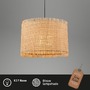 Kruhová - BRI 4854014 Borra závěsné svítidlo, stínidlo ze slámy, E27 patice, přírodní - BRILONER - foto 3