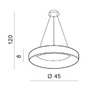 Kruhová - AZZ AZ3438 LED Závěsné svítidlo Azzardo Sovana Pendant 45 CCT grey Dimm AZ3438 40W 2200lm 2700-6500K IP20 45cm stmívatelné šedé - AZZARDO - foto 3