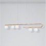 Podélná - NV 9960616 Závěsné svítidlo CANTONA bílé opálové sklo mosaz zlatá G9 5x5W 230V IP20 bez žárovky - NOVA LUCE - foto 3