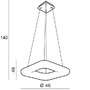 Hranatá - AZZ AZ2666 LED Závěsné svítidlo Azzardo Donut Square Pendant 46 CCT AZ2666 80W 6800lm 2700-6000K IP20 46cm stmívatelné s dálkovým ovládáním - AZZARDO - foto 3