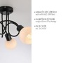 Bodová - LD 12153-18 LOKI LED stropní svítidlo černé 3 ramenné opálové sklo do obývacího pokoje 3000K - JUST LIGHT - foto 3