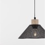 Kónická - NV 9620128 Závěsné svítidlo IAN matný černý kov přírodní dřevo E27 1x12W 230V bez žárovky IP20 - NOVA LUCE - foto 3
