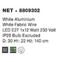 Válec - NV 8809302 Závěsné svítidlo NET bílý hliník bílý kabel E27 1x12W bez žárovky - NOVA LUCE - foto 3