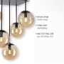 Vícečetná - LD 14702-18 NYMÖLLA Stropní svítidlo, černá, skleněné koule, jednoduchý design, 5ti ramenné - LEUCHTEN DIREKT / JUST LIGHT - foto 3