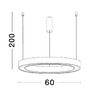 Kruhová - NV 9558602 Závěsné svítidlo STING LED hliník a akryl bronz Epistar SMD2835 40W 3000K Eaglerise TRIAC driver D60 H200 120st. IP20 stmívatelné - NOVA LUCE - foto 3