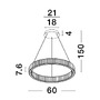 Kruhová - NV 9333066 Závěsné svítidlo AURELIA chromovaný kov a křišťál LED 40W 230V 3500K IP20 stmívatelné - NOVA LUCE - foto 3