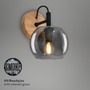 Dekorativní - BRI 2143014 Nástěnné svítidlo, 21 cm, 1x E14, max. 10W, barva dřeva - BRILONER - foto 3