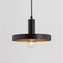 Kruhová - NV 9417053 Závěsné svítidlo GARNI černý kov zvenku zlatá uvnitř černý PVC kabel E27 1x12W 230V IP20 bez žárovky - NOVA LUCE - foto 3