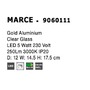 Dekorativní - NV 9060111 Nástěnné svítidlo MARCE zlatý hliník čiré sklo LED 5W 230V 3000K IP20 - NOVA LUCE - foto 3