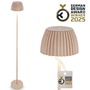 Stojací lampy - BRILO 1238011 nabíjecí stojanová lampa Riffle - 124 cm, 4,2W, 400lm, bezdrátová, LED, stmívatelná, dotykový vypínač, béžová - BRILO - foto 3