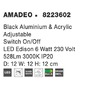 Bodová - NV 8223602 Bodové svítidlo AMADEO černý hliník a akryl nastavitelné vypínač na těle LED Edison 6W 230V 3000K IP20 - NOVA LUCE - foto 3