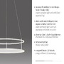 Kruhová - PN 2442-16 LED závěsné svítidlo CONTURA bílá, kruhové, dotykové ovládání, nastavitelná výška, 3000K - PAUL NEUHAUS - foto 3