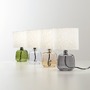 Stolní lampy dekorační - FAN I-EMERALD-L-VER Stolní lampa Emerald zelené sklo, textilní stínidlo, 1 x E14, konstrukce pr. 15 x 25 cm, stínidlo pr. 15 x 16 cm - FANEUROPE - foto 3