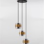 Vícečetná - NV 9236372 Závěsné svítidlo SIANNA kouřové sklo mosazný zlatý kov E27 3x12W 230V IP20 bez žárovky - NOVA LUCE - foto 3