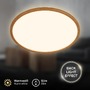 Kruhová - BRILO 7451314 BRILONER Tava Wood LED stropní svítidlo, přímé a nepřímé osvětlení, ploché, imitace dřeva, kruhové 42 cm 7451314 - foto 3