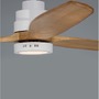 Ventilátory - NV 9952314 Stropní ventilátor se světlem NATURE matná bílá ocel a sklo dubové dřevo 5 rychlostí 25W LED - NOVA LUCE - foto 3