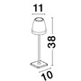 Na baterie - NV 9223400 Venkovní stolní lampa COLT černý litý hliník a akryl LED 2W 3000K IP54 62st. 5V DC vypínač na těle USB kabel stmívatelné - NOVA LUCE - foto 3