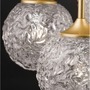 Vícečetná - NV 9160212 Závěsné svítidlo MIRANO čiré strukturované sklo a broušená zlatá ocel G9 3x5W 230V IP20 bez žárovky - NOVA LUCE - foto 3