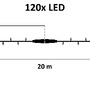 Venkovní řetězy - DLED SLNX020W DECOLED LED světelný řetěz 20 m, teple bílá, 120 diod, bílý kabel, IP67 - foto 3