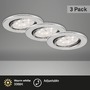 Kruhová - BRI 7225-039 3ks sada LED vestavné svítidlo, pr. 8,6 cm, 3 W, hliník - BRILONER - foto 3