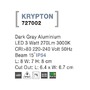 Zapuštěná - NV 727002 Venkovní zapuštěné svítidlo do zdi KRYPTON tmavě šedý hliník LED 3W 3000K 220-240V 15st. IP54 - NOVA LUCE - foto 3
