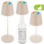 Stolní lampy dekorační - BRILO 7510011 Calida 3 v 1 RGBW stolní lampička bezdrátová IP44, stmívatelné, dotykový vypínač, béžová - BRILO - foto 3