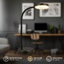 Stolní lampy pracovní - BRILO 7585015 Megg lampička na psací stůl – 12W, 800lm, LED, stmívatelné, dotykový vypínač, teplá bílá, černá - BRILO - foto 3