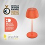 Stolní lampy dekorační - BRILO 7552012 Nabíjecí stolní lampa Riffle Mini - 20 cm, 1,5W, 150lm, bezdrátová, LED, stmívatelné, dotykový vypínač, oranžová - BRILO - foto 3