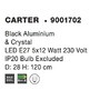 Vícečetná - NV 9001702 Závěsné svítidlo CARTER černý hliník a křišťál E27 5x12W 230V IP20 bez žárovky - NOVA LUCE - foto 3