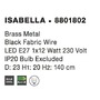 Kónická - NV 8801802 Závěsné svítidlo ISABELLA ocel mosaz zlatá a černý kabel, E27 1x12W - NOVA LUCE - foto 3