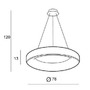 Kruhová - AZZ AZ3450 LED Závěsné svítidlo Azzardo Sovana Pendant 80 CCT grey Dimm AZ3450 80W 4000lm 2700-6500K IP20 78cm stmívatelné šedé - AZZARDO - foto 3