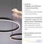 Podélná - PN 2360-18 ESKO LED závěsné svítidlo černé nastavitelná výška dálkový ovladač stmívatelné CCT 2700-5000K - PAUL NEUHAUS - foto 3
